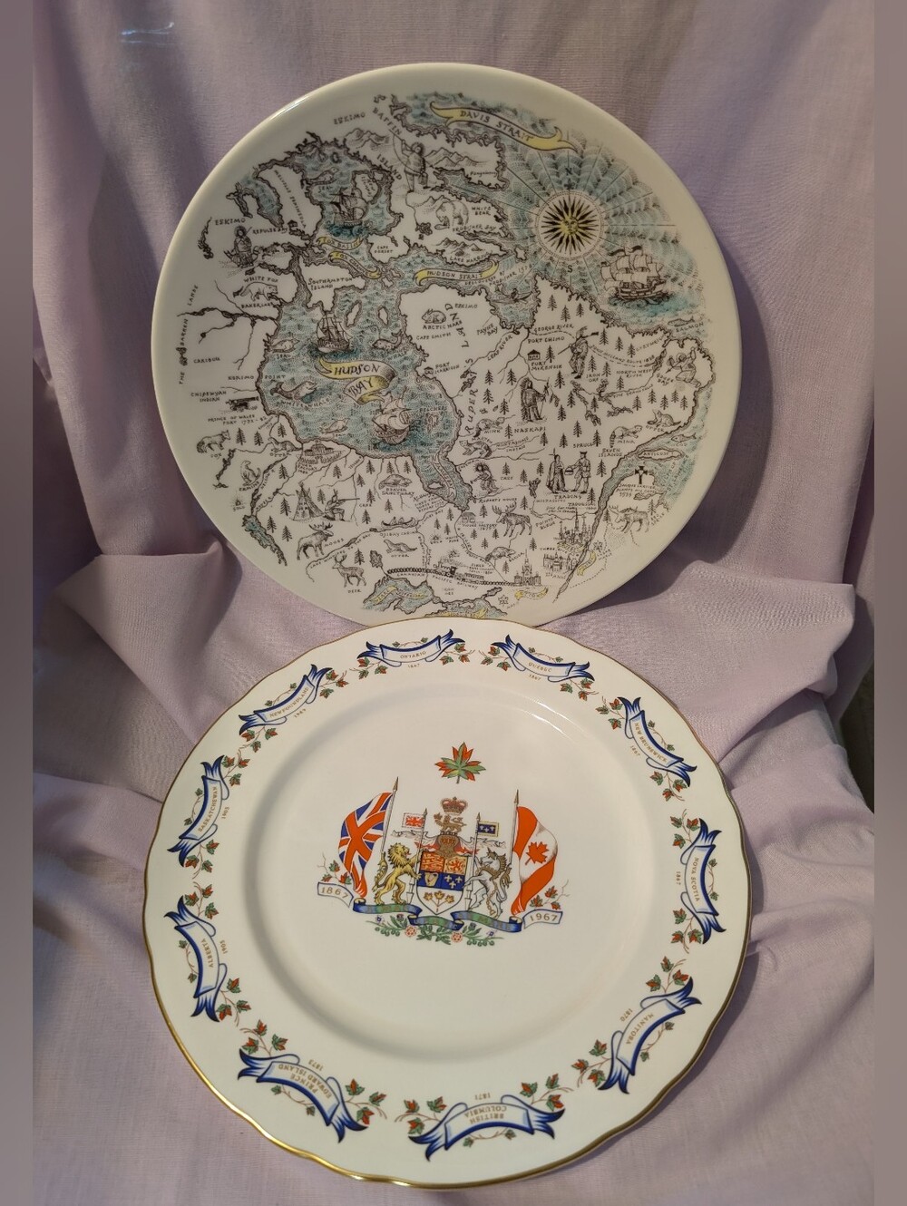 Lot Of 2, Vintage Canada Centennial Collector Plates , 1967